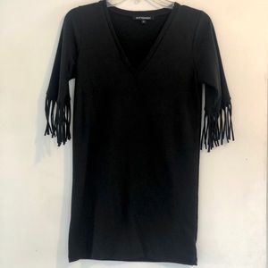 Black Fringe Kittenish Dress